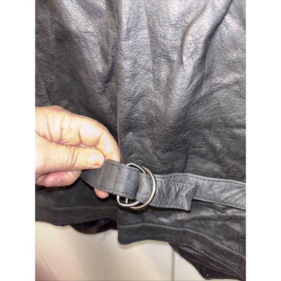 Beyond Leather Vintage Biker Vest L Pockets Sleeveless Zip Lined Snap Black - Picture 7 of 11